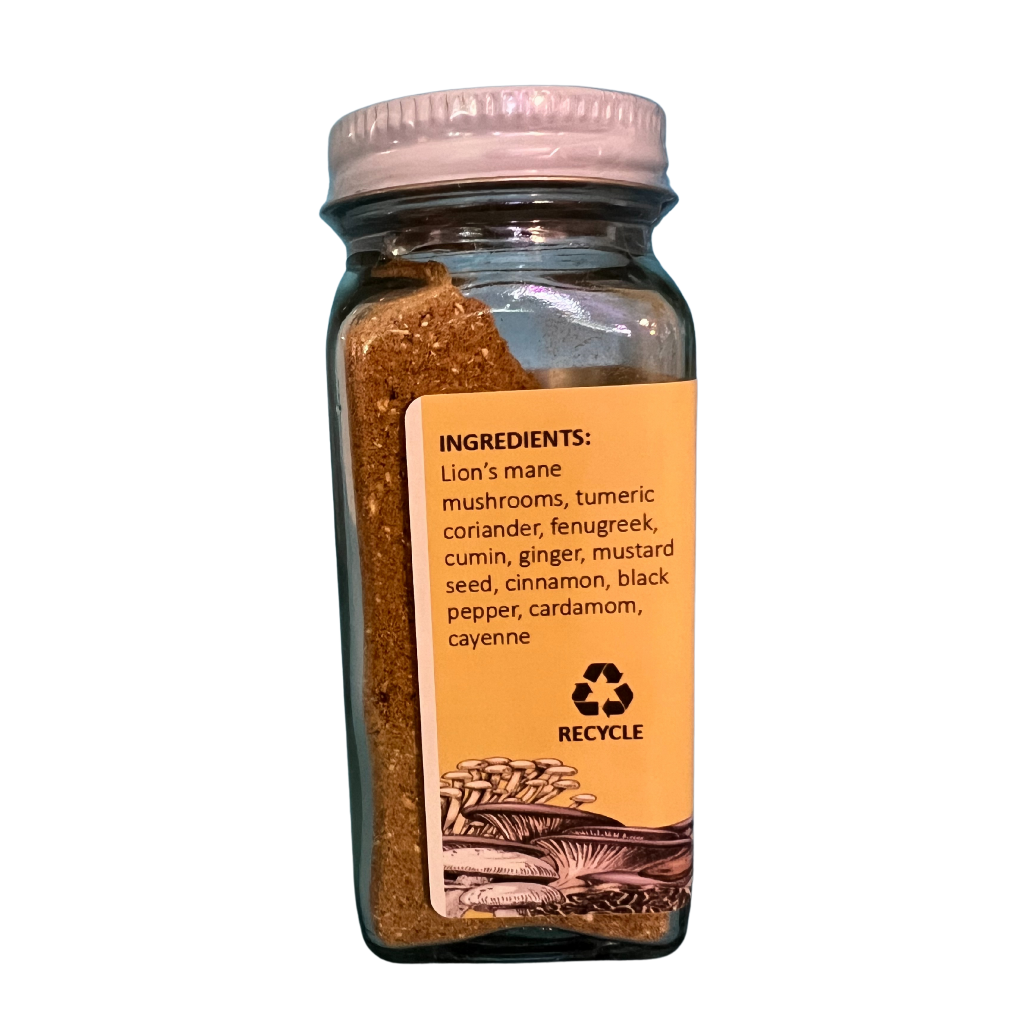 All natural fresh ingredients for Lion's Mane Golden Curry seasoning. Brain boosting and anti-inflammatory.