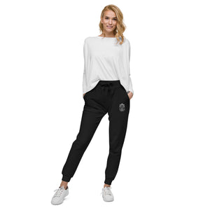 Black Unisex Fleece Sweatpants – Cozy, Sustainable Loungewear for Comfort, Outdoor Wear, and Eco-Friendly Fashion Enthusiasts.