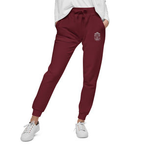 Maroon Unisex Fleece Sweatpants – Warm, Sustainable Loungewear for Comfort, Outdoor Wear, and Eco-Friendly Fashion Enthusiasts.